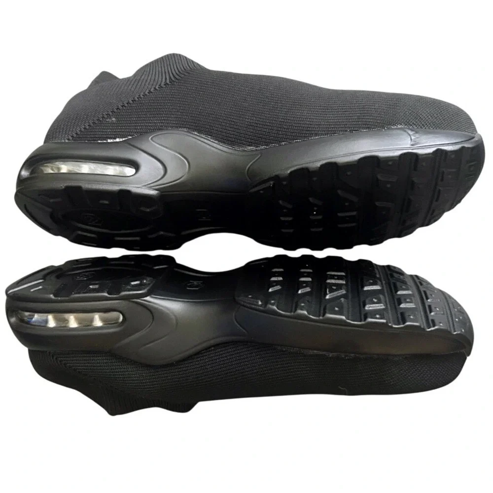 Larnmern Work Steel Toe Safety Shoes Black Knit‎ Slip On Air Cushion Sneakers